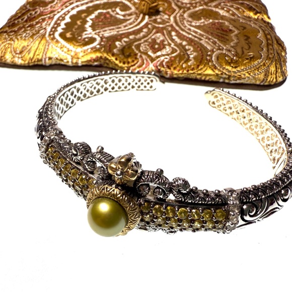 Barbara Bixby Olive Pearl Yellow Sapphire Sterling Silver...